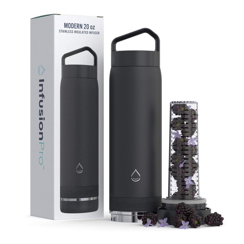 Infusion Pro Fruit Infuser Water Bottle - Vacuum Insulated (20 oz) Stainless Steel : Fruit Infusion Recipe eBook : Bottom Loading for More Flavor : Easy Cleaning : Great Gift - Image 1